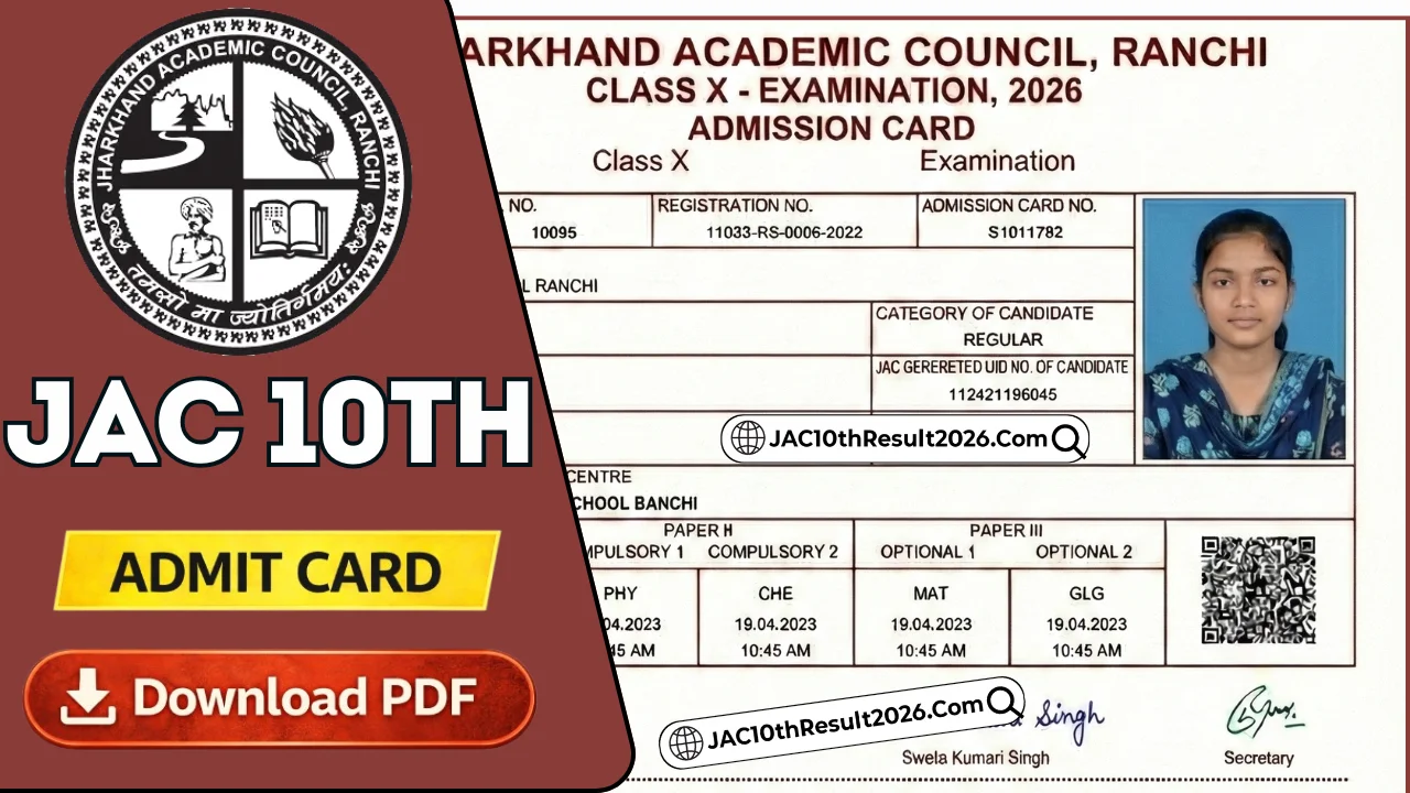 JAC 10th Admit Card 2026